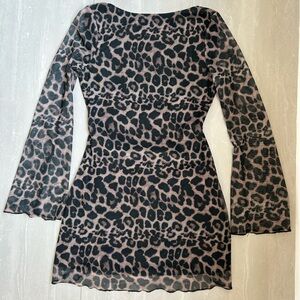 SHEIN Black and Brown Animal Print Dress